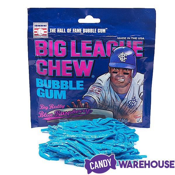 Big League Chew Bubble Gum Packs - Blue Raspberry: 12-Piece Box