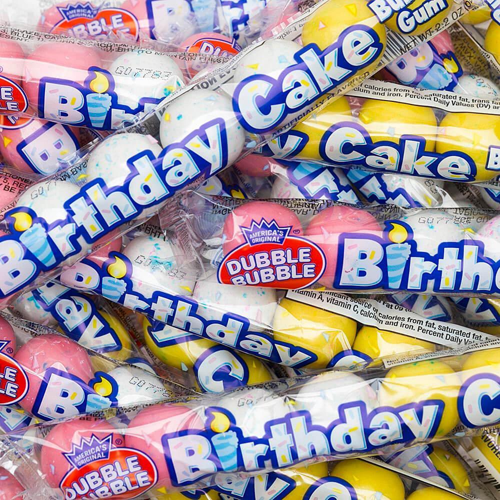 Dubble Bubble Birthday Cake Bubblegum 8-Ball Tube Packs: 24-Piece Box |  Candy Warehouse