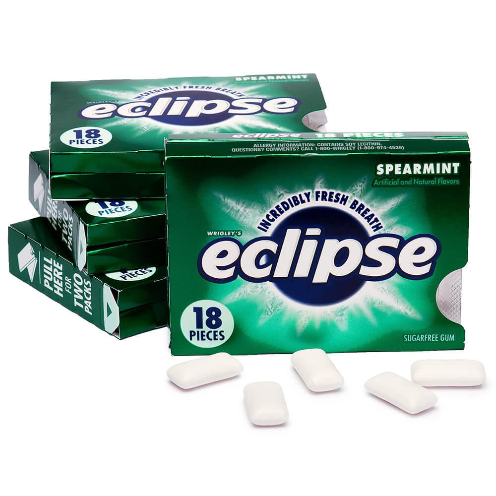 Eclipse Sugar-Fee Gum, Peppermint - 8 packs, 18 pieces each