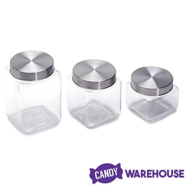 Glass Square Candy Jar with Lid - Medium