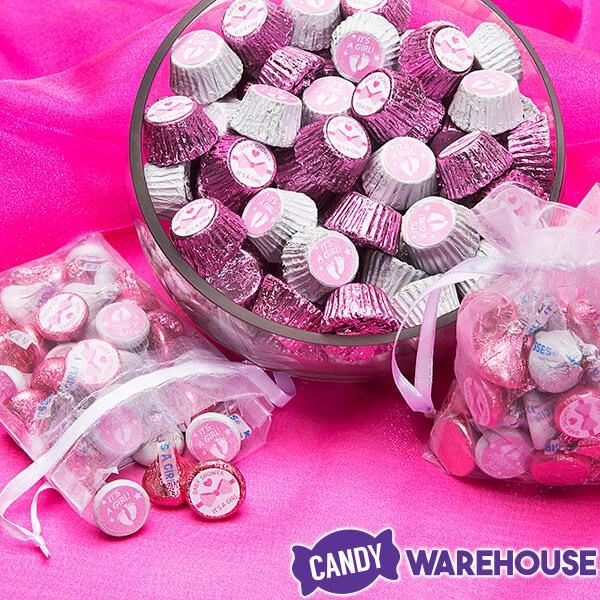 Its a Girl Pink Bow Sticker for Hershey's Kisses, Lollipops and Envelopes