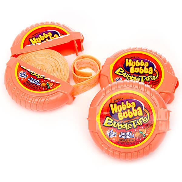 Hubba Bubba Bubble Tape Gum Rolls - Tangy Tropical: 12-Piece Box