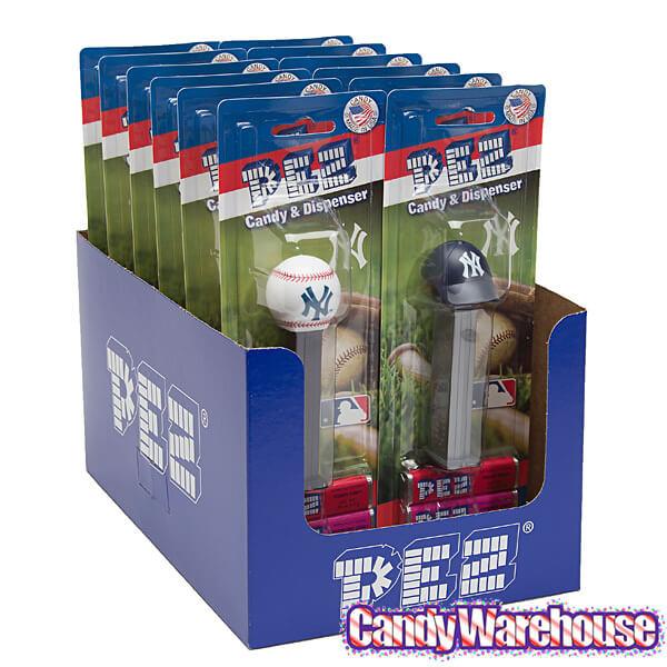 MLB Team Baseball PEZ Candy Packs - New York Yankees: 12-Piece Box
