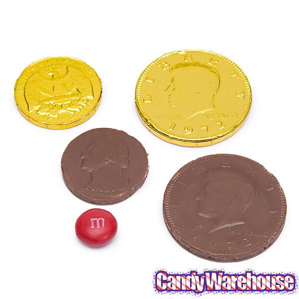 Chocolate 50 Cent Gold Foiled Coins by Palmer 1 Lb 453g