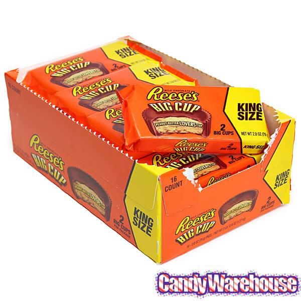 Reese's Peanut Butter Cups, Milk Chocolate & Peanut Butter, King Size - 4 cups, 2.8 oz