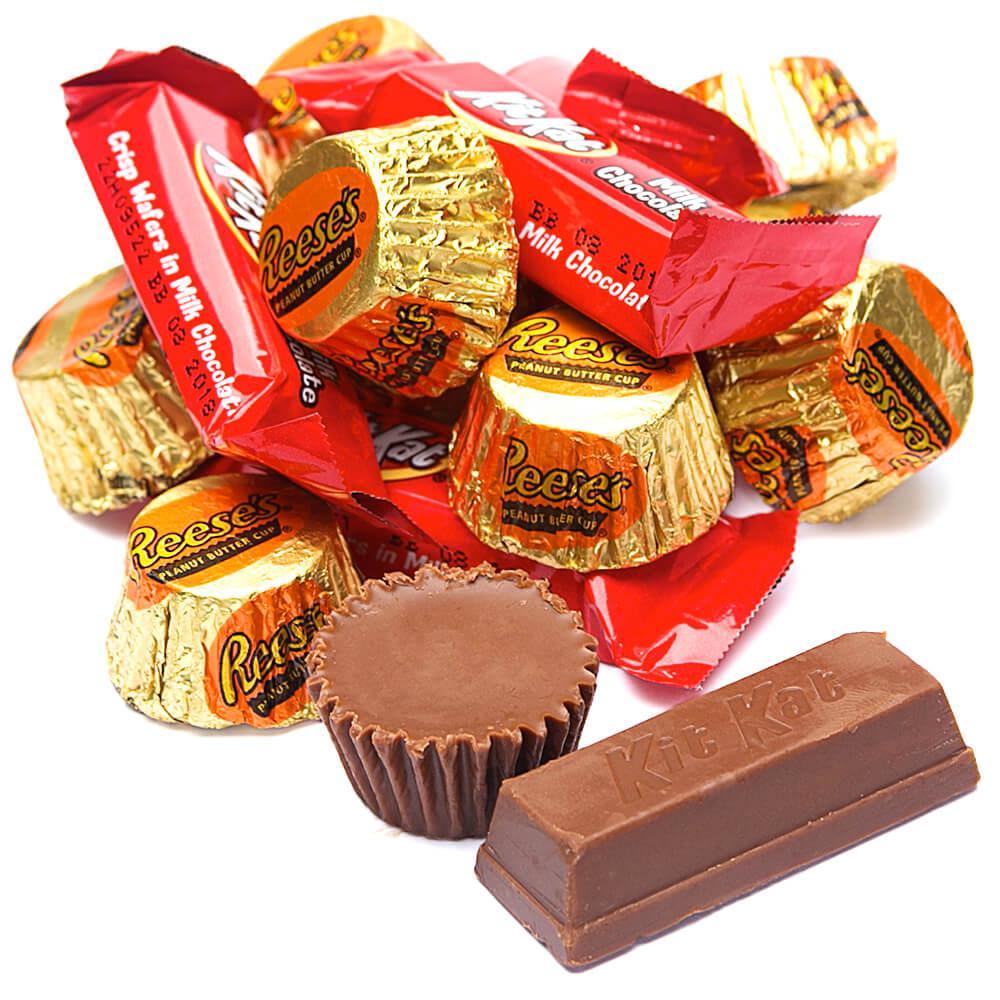 Reeses Peanut Butter Cups And Kit Kat Miniatures Bulk Candy 2lb Bag