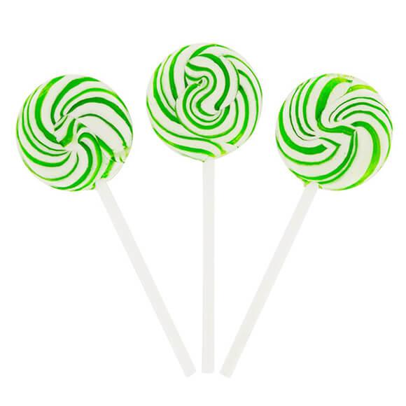 Green and White Swirl Pops Suckers - 24 Individually Wrapped Lollipops -  St. Patrick's Day, Party and Candy Buffet Supplies