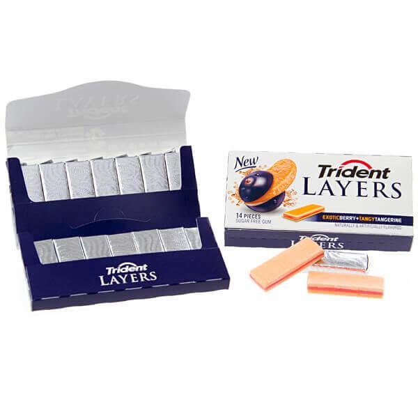 Trident Layers Sugar Free Gum Packs - Berry Tangerine: 12-Piece Box