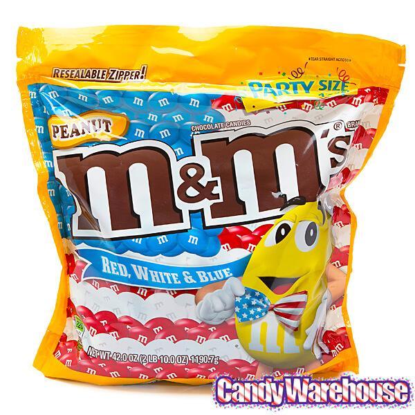 M&M'S Red, White & Blue Peanut Patriotic Chocolate Candy, 42-Ounce Party  Size Bag 