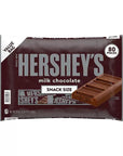 Hershey's Milk Chocolate Snack Size Candy Bars: 80-Piece Bag