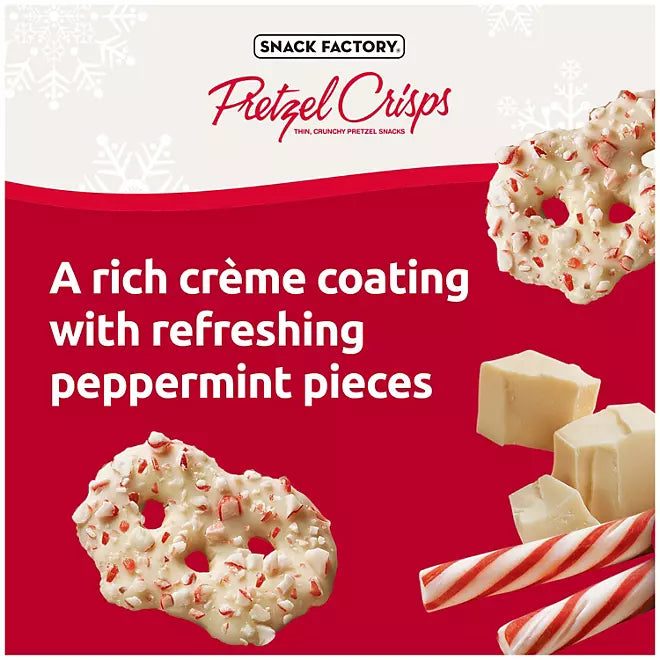 Snack Factory White Creme &amp; Peppermint Covered Pretzels: 20-Ounce Bag