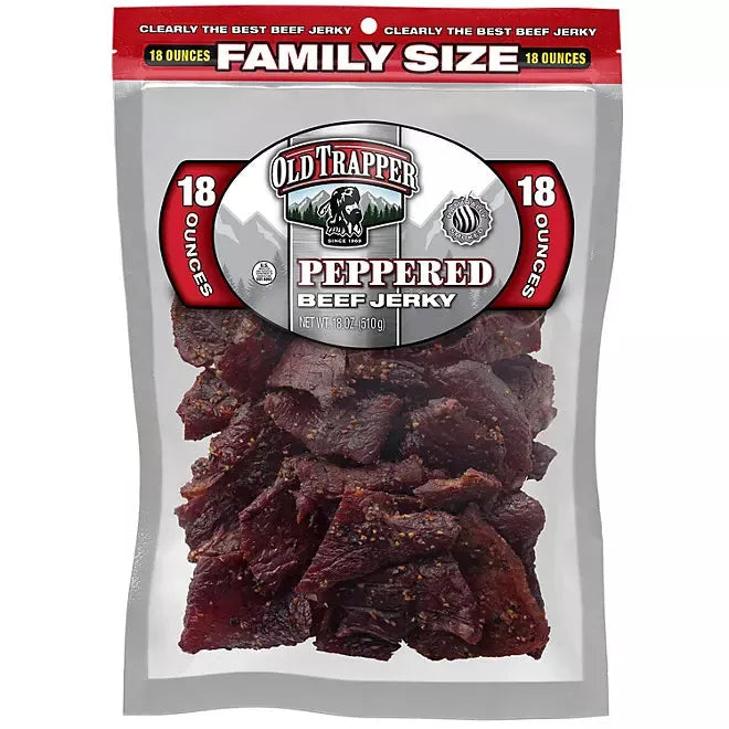 Old Trapper Peppered Beef Jerky: 18-Ounce Bag