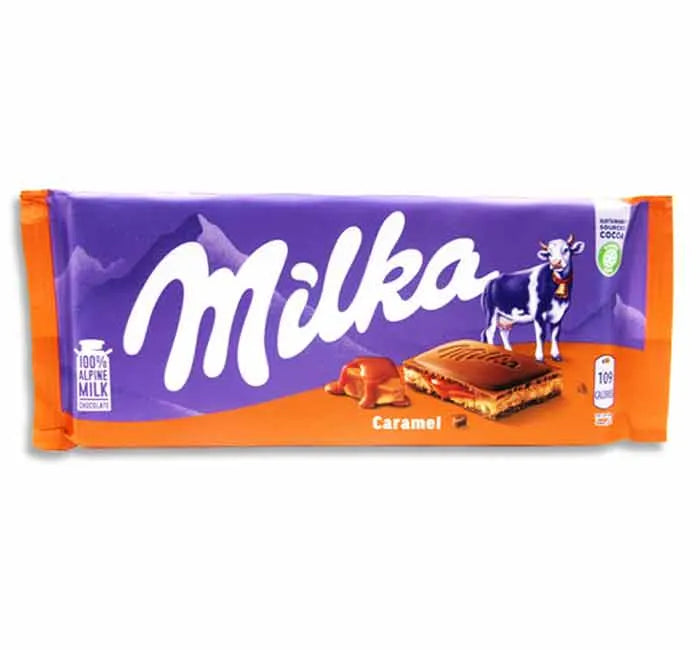 Milka Caramel Milk Chocolate Bars: 23-Piece Box