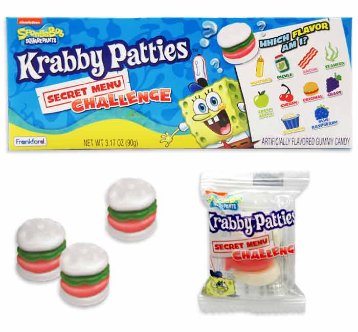 Krabby Patties Gummy Candy Secret Menu Challenge: 9-Piece Case