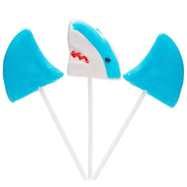 Shark Themed Lollipops: 12-Piece Box - Candy Warehouse