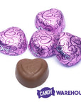 Pink Foiled Dove Milk Chocolate Hearts: 35-Piece Bag - Candy Warehouse