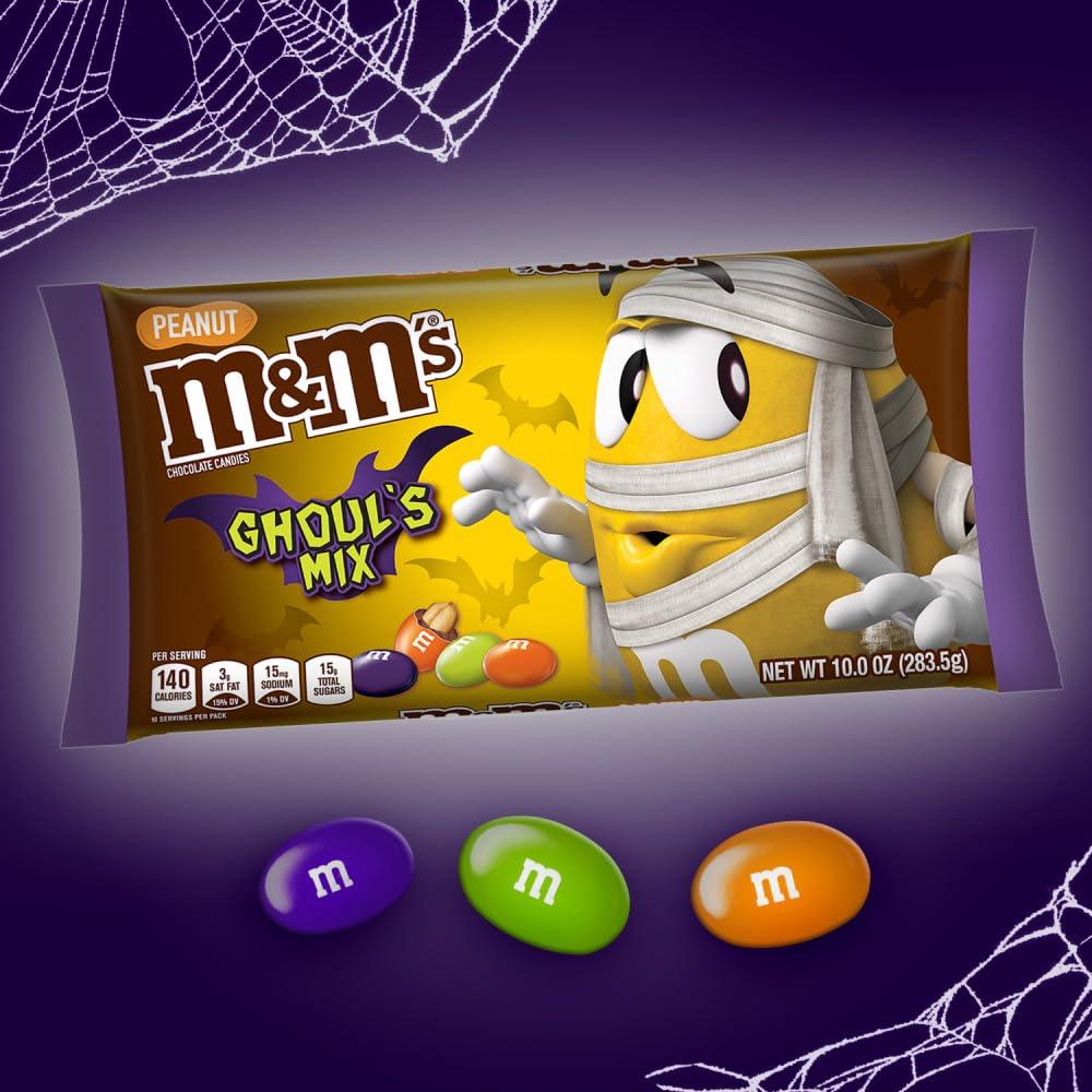 Ghoul's Mix Peanut Milk Chocolate M&M's Candy: 10-Ounce Bag - Candy Warehouse