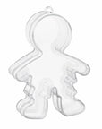 Ginger Bread Boy Shaped Acrylic Candy Boxes 24 Pack 2.75"X3.62"X0.98"