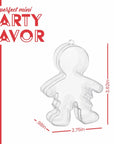 Ginger Bread Boy Shaped Acrylic Candy Boxes 24 Pack 2.75"X3.62"X0.98"