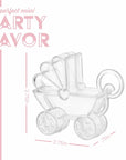 Baby Carriage Shaped Acrylic Candy Boxes 24 Pack 2.75"X2.75"X0.71"