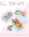 Block Toy Shaped Acrylic Candy Boxes 16 Pack 3.74"X1.96"X2.36"