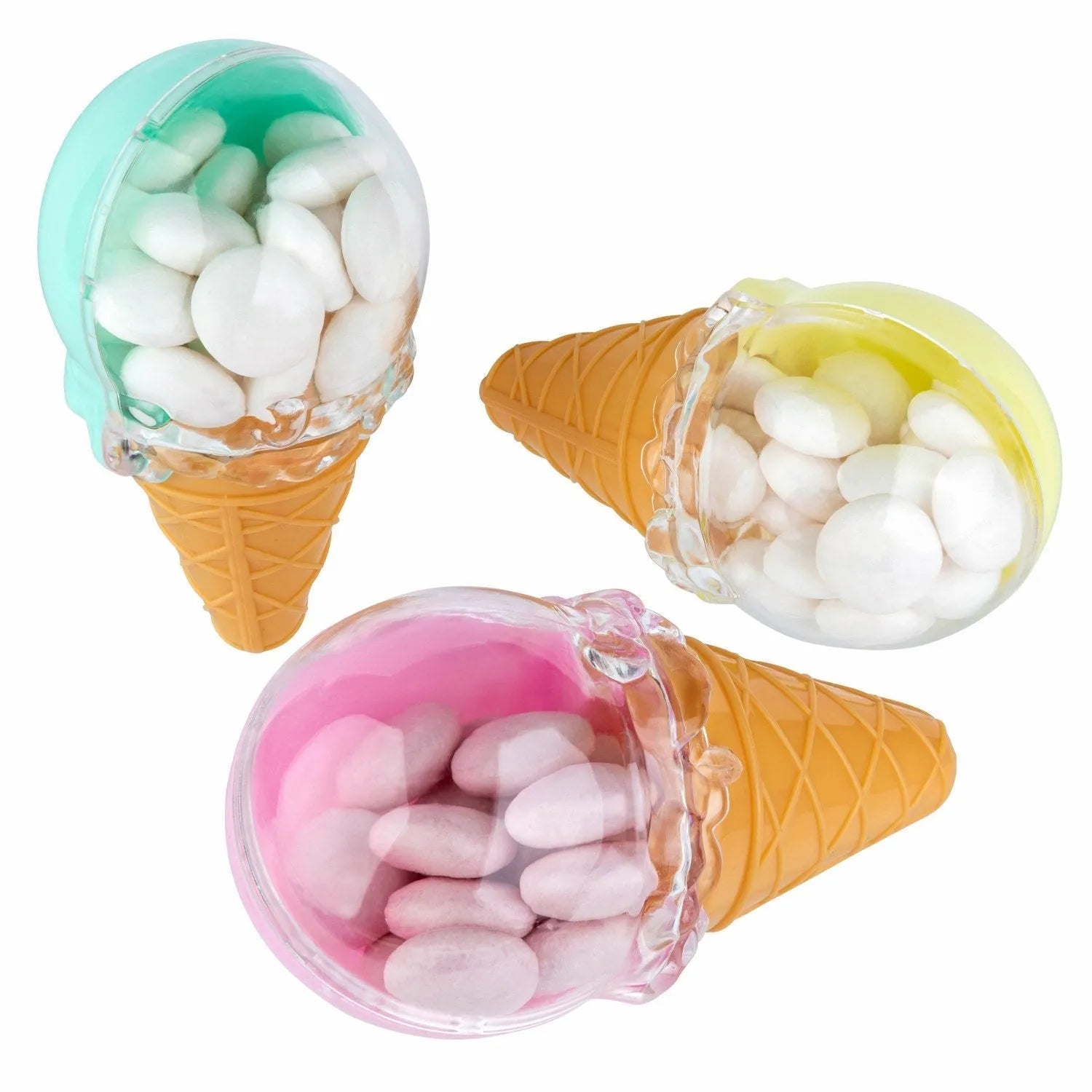 Ice Cream Shaped Acrylic Candy Boxes 24 Pack 2.36"X4.33"