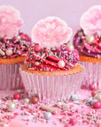 Sprinkle Pop Pink Peonies Edible Cupcake Toppers