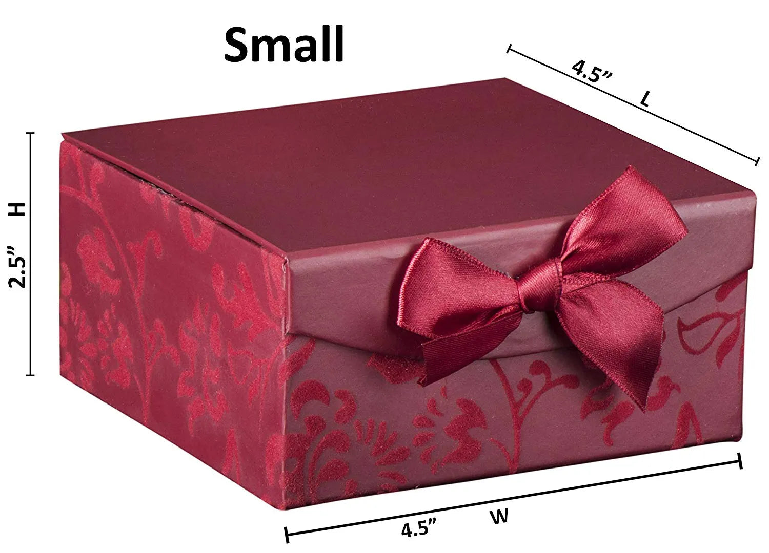 Burgundy Small Swirl Nesting Elegant Christmas Gift Boxes Set of 6