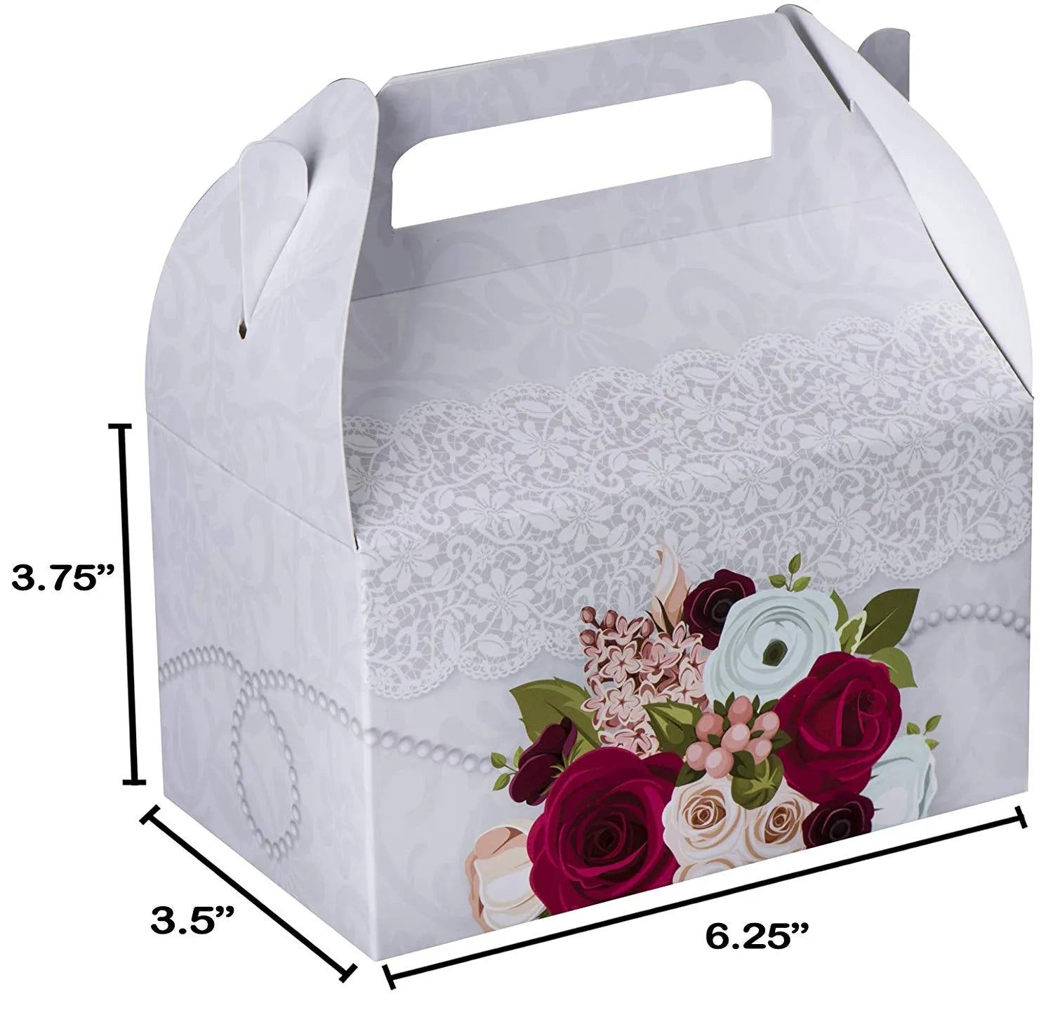 Paper Treat Boxes Bridal 6.25" X 3.75" X 3.5" 20 Pack