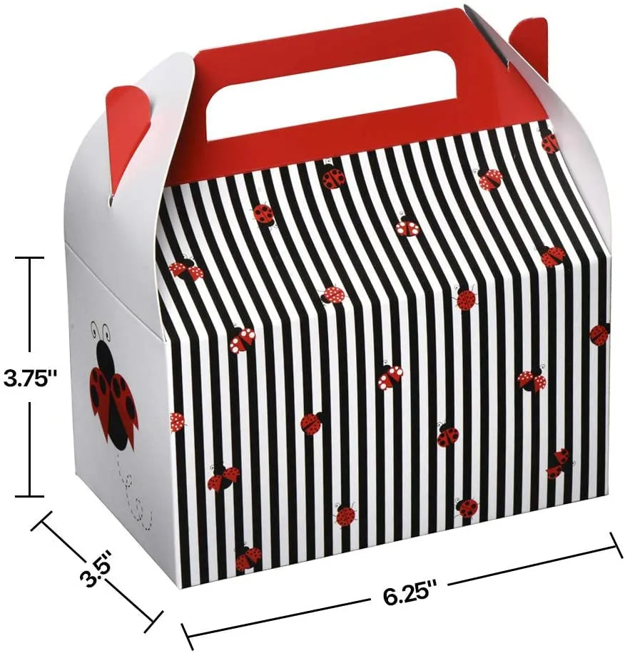 Ladybug Paper Treat Boxes 20 Pack 6.25" X 3.75" X 3.5"