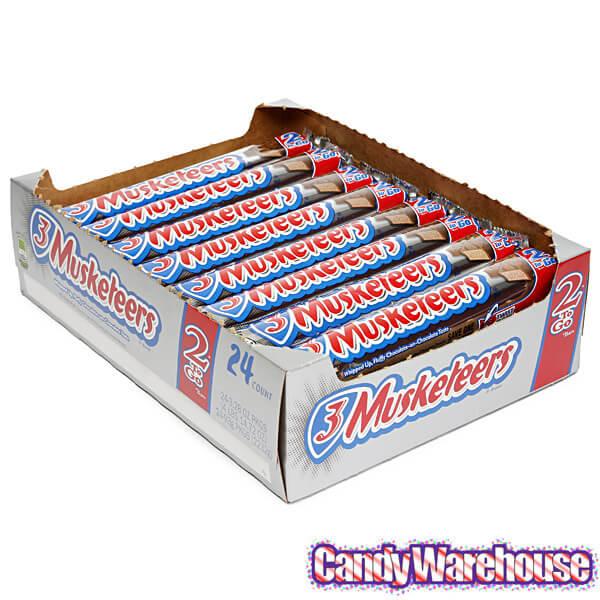 3 Musketeers King Size Candy Bars: 24-Piece Box - Candy Warehouse