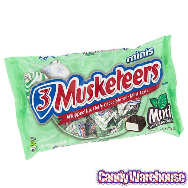 3 Musketeers Mint Dark Chocolate Minis Candy: 10-Ounce Bag - Candy Warehouse