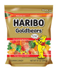 Haribo Gold-Bears Gummy Bears Candy Stand Up Peg Bags: 8-Piece Case