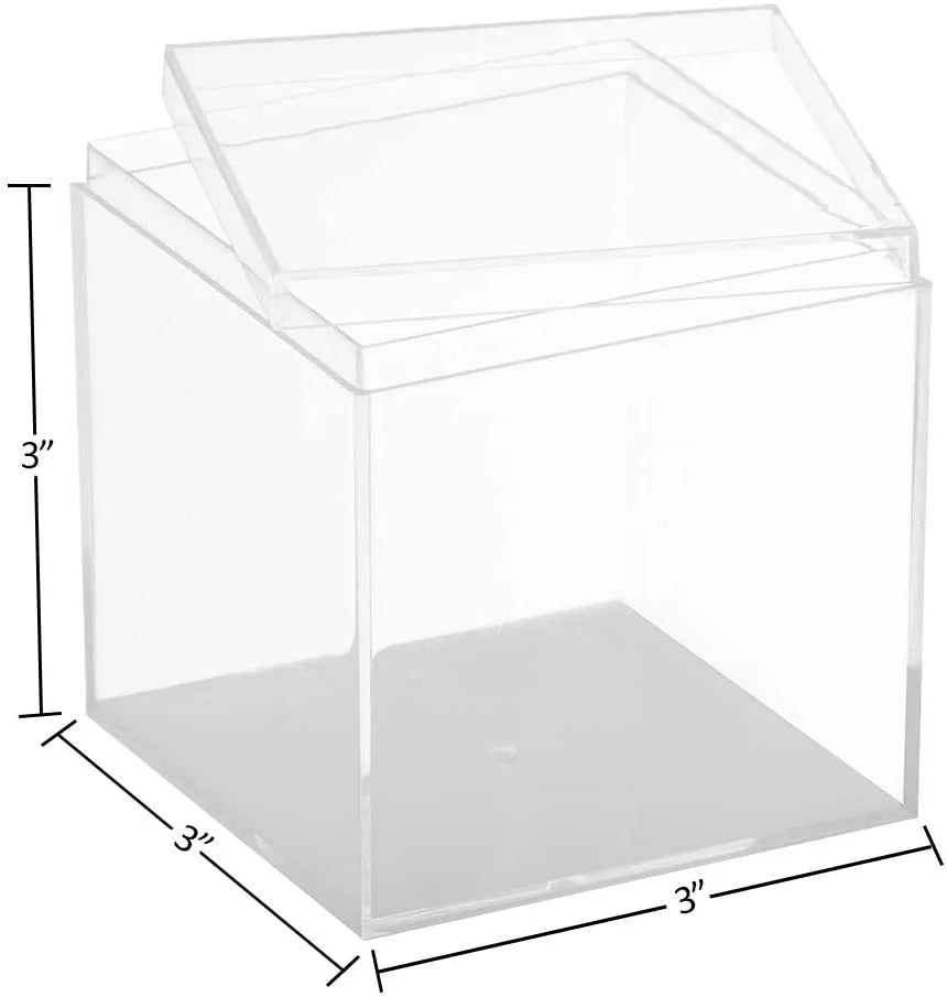 Clear Acrylic Boxes 3x3x3 8 Pack