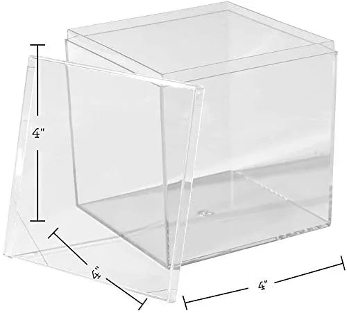 Clear Acrylic Boxes 4''X4''X4'' 4 Pack