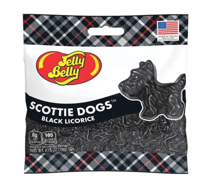 Jelly Belly Black Licorice Scottie Dogs Peg Bags: 12-Piece Case