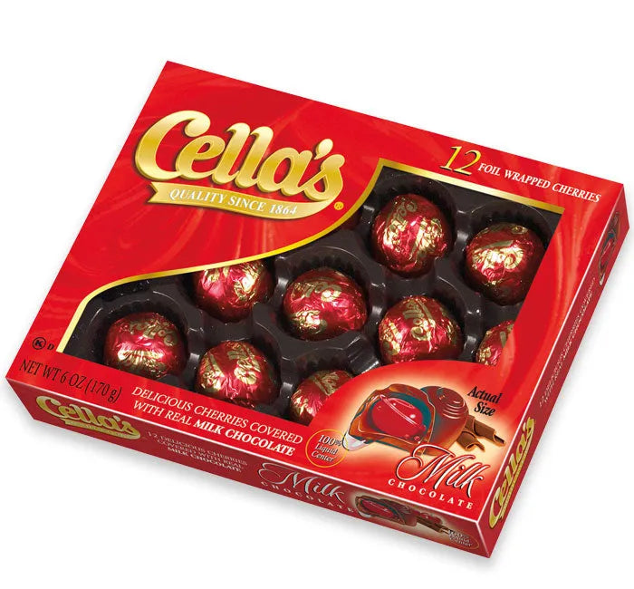 Cella's Milk Chocolate Covered Cherries Gift Boxes: 12-Piece Case