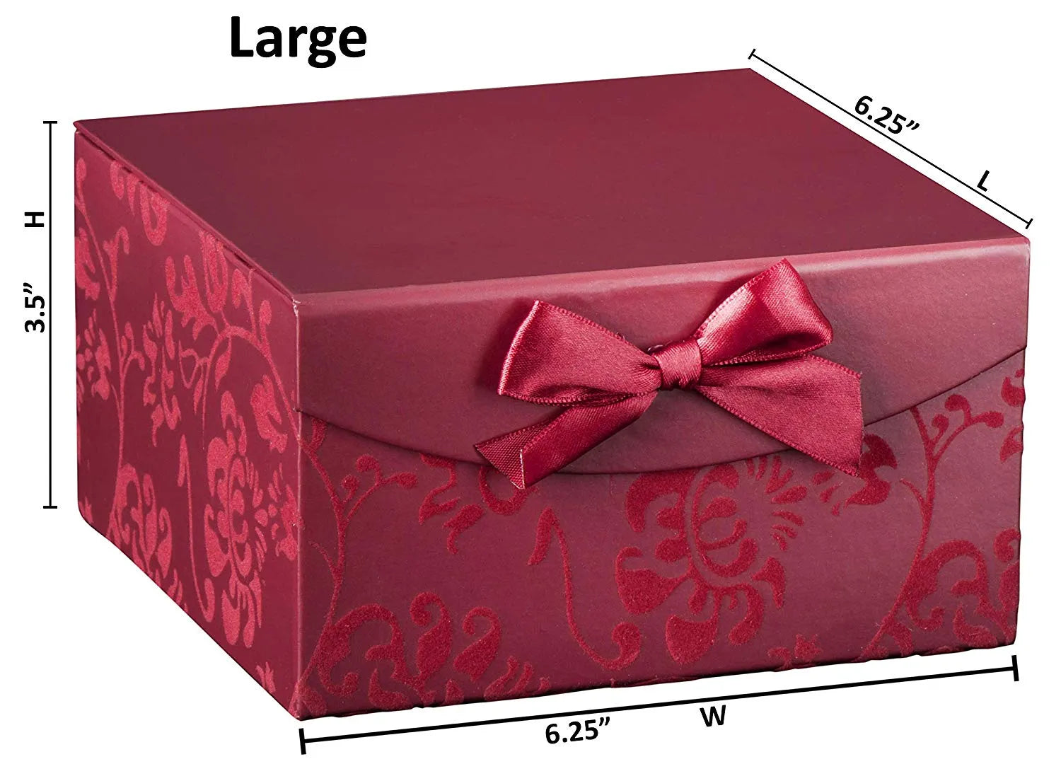 Burgundy Small Swirl Nesting Elegant Christmas Gift Boxes Set of 6