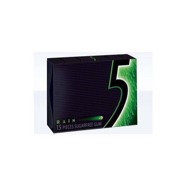 5 Gum Sugar Free Slim Packs - Rain: 10-Piece Box - Candy Warehouse