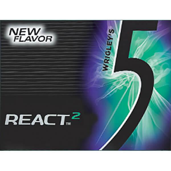 5 Gum Sugar Free Slim Packs - React Mint: 10-Piece Box - Candy Warehouse