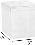 Clear Acrylic Boxes 3"X3"X3" 12 Pack