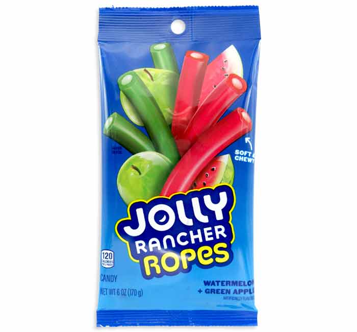 Jolly Rancher Ropes Green Apple &amp; Watermelon Peg Bag: 12CT Case