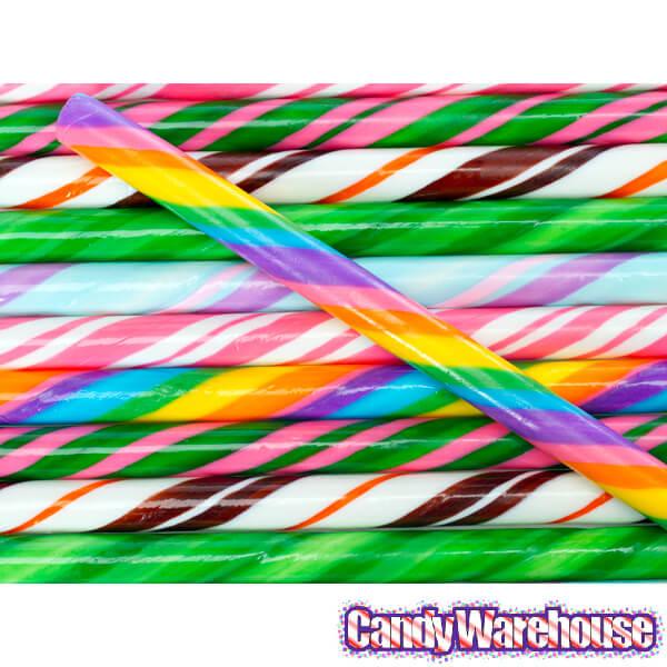 6-Flavor Assortment Hard Candy Sticks: 100-Piece Box - Candy Warehouse