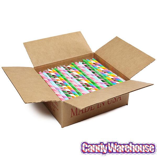 6-Flavor Assortment Hard Candy Sticks: 100-Piece Box - Candy Warehouse