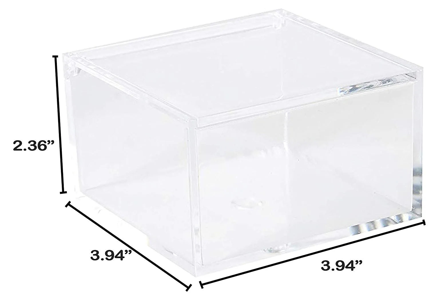 Clear Acrylic Boxes 3.94"X3.94"X2.36" 4 Pack