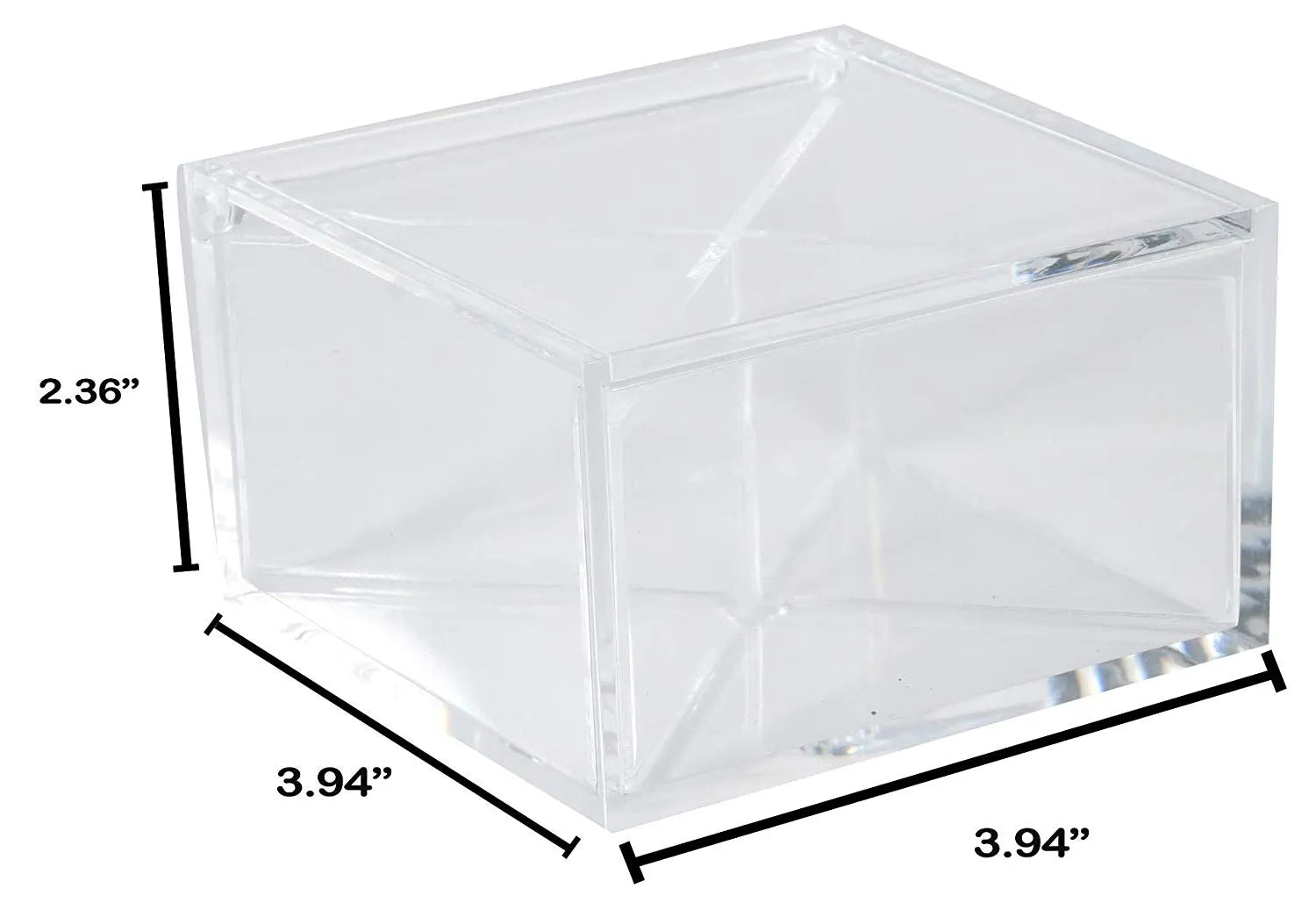 Clear Acrylic Boxes 4 sections 3.94"X3.94"X2.36" 4 Pack