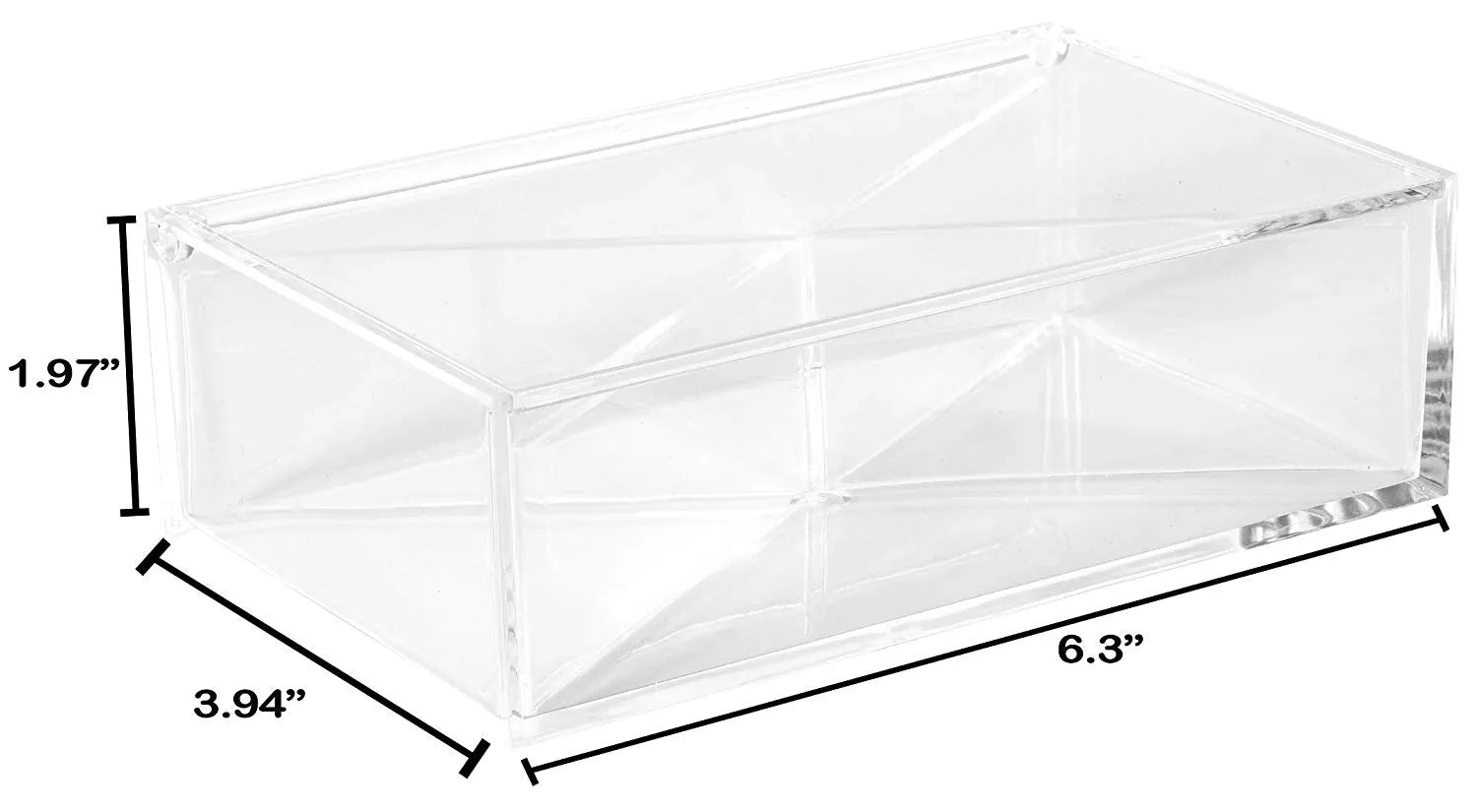 Clear Acrylic Boxes 6.3''X3.94''X1.97'' 4 Pack