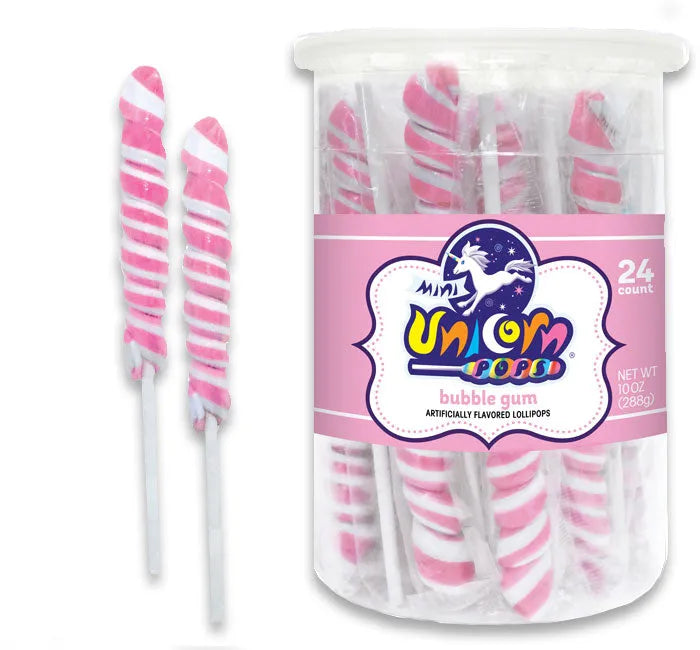 Unicorn Pops Twist Suckers - Light Pink: 24-Piece Jar