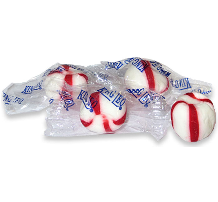 King Leo Red and White Peppermint Puffs Candy: 25LB Case