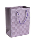 Checkered Gift Bags 9"X 7"X 4" Purple Set 24